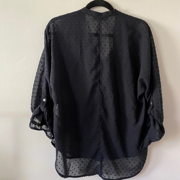 Abercrombie Sheer Neck Tie Blouse size S - Picture 2 of 3